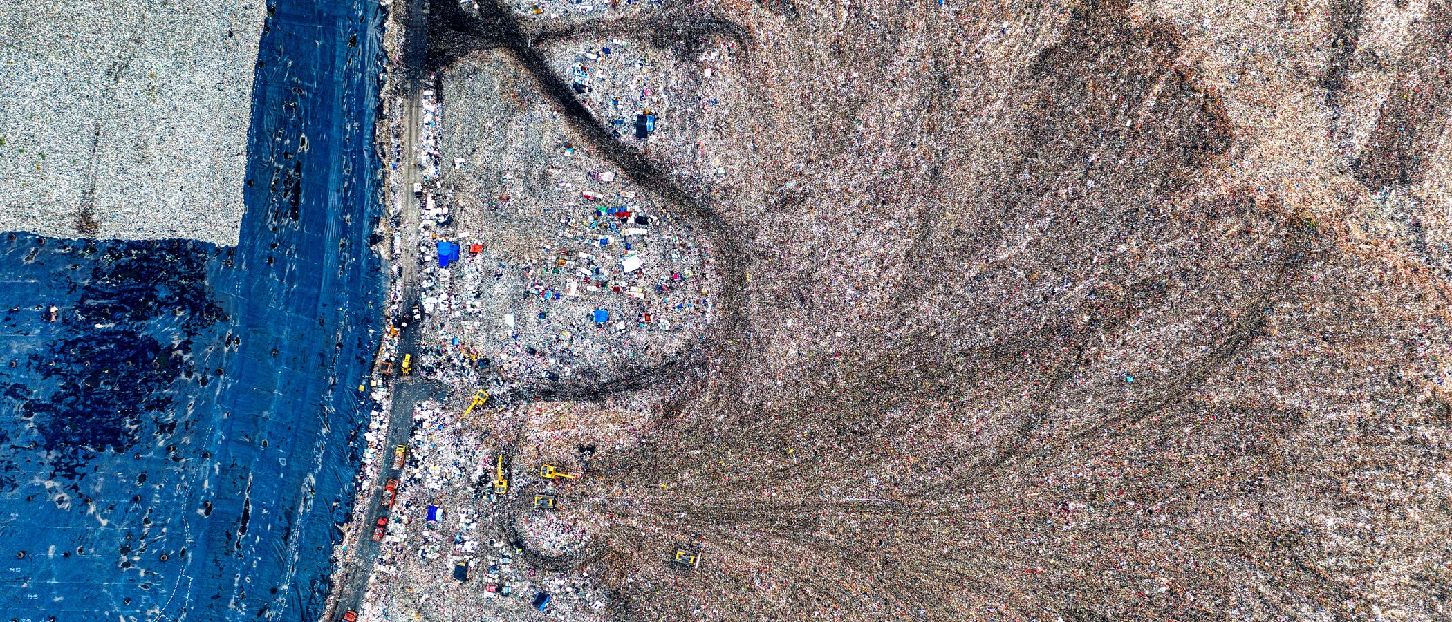 Aerial view of a landfill